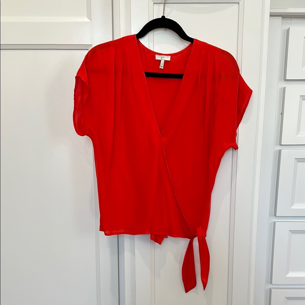 Josie Red Wrap Top
